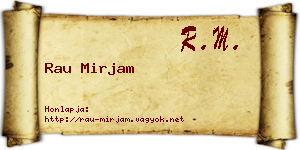 Rau Mirjam névjegykártya